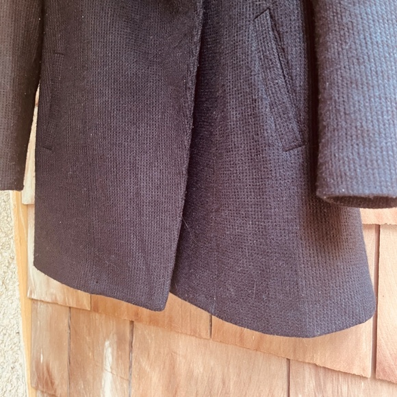Caroline Morgan Wrap Black One Button Cardigan Jacket Size 12 Gray DoubleCollar - Picture 7 of 11